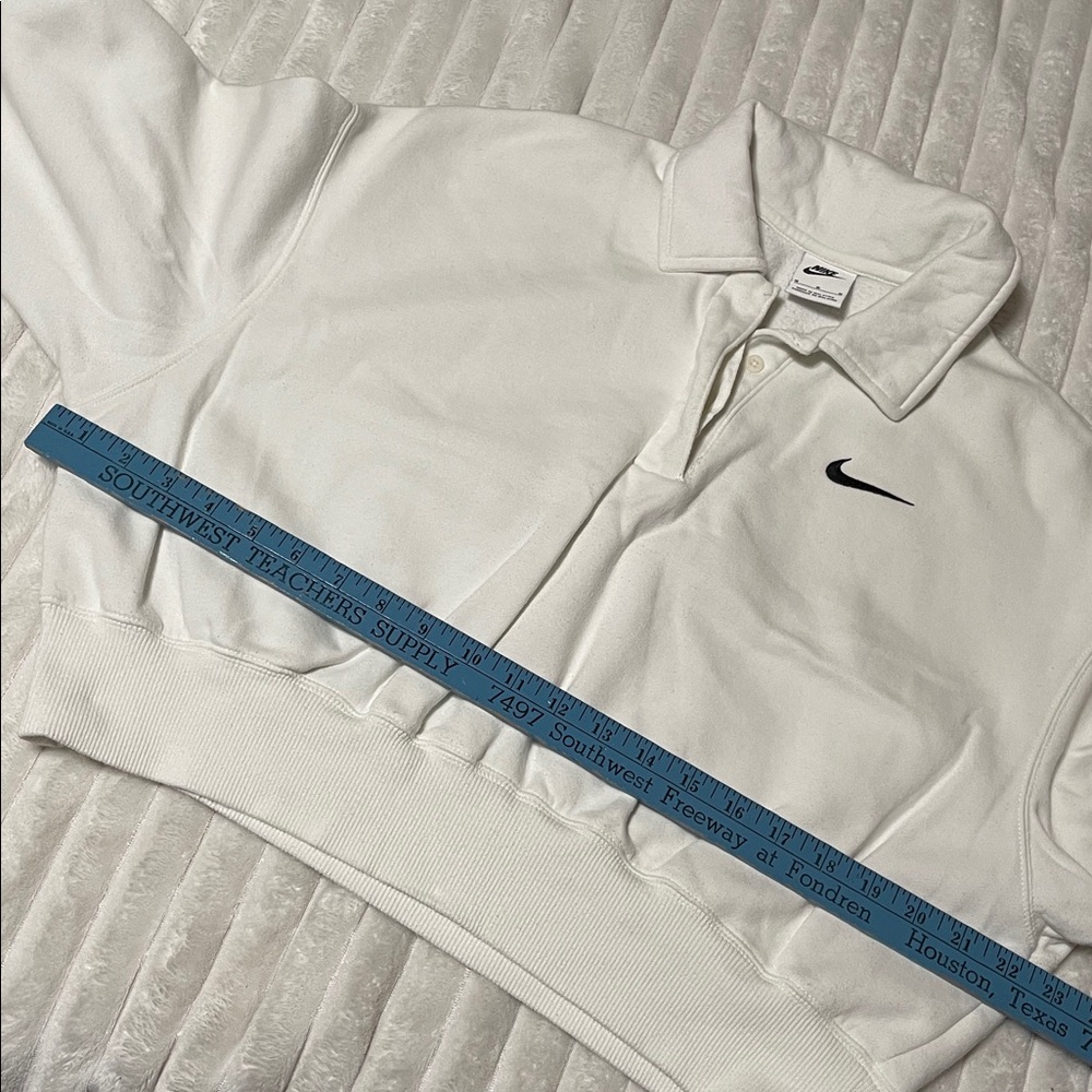 Nike Phoenix White Collared Pullover with Black Logo | Size Medium - Picture 5 of 8
